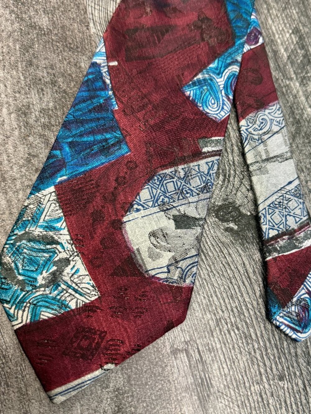 Vintage Jordache 90s Abstract Tie Made in USA Wide Retro